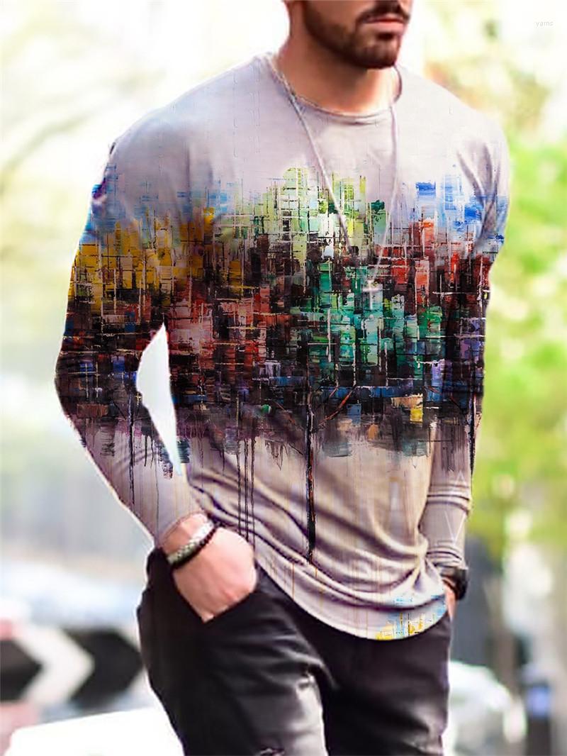 

Men's T Shirts 3D Street Printed Men's T-Shirts Large Size Loose Casual Tops Long Sleeve Autumn Round-Neck Fashion Male Tees Plus 6XL, Mgcxtx013