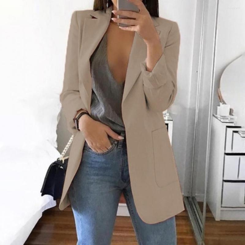 

Women's Suits Great Coat Comfortable Pocket Lightweight Office Work Suit, Khaki