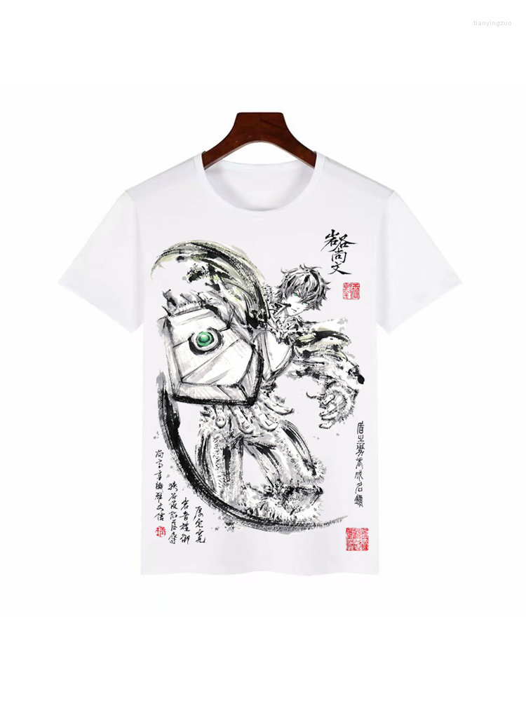 

Men' T Shirts The Rising Of Shie Series Classic Shirt Men Women Anime Ink Painting Short-sleeved T-shirt