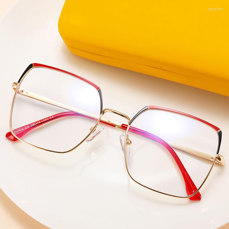 

Sunglasses Frames 2022 Fashion Metal Square Patch Frame Anti-blue Glasses Women Vintage Optical Computer Eyeglasses Female Oculos Spectacles