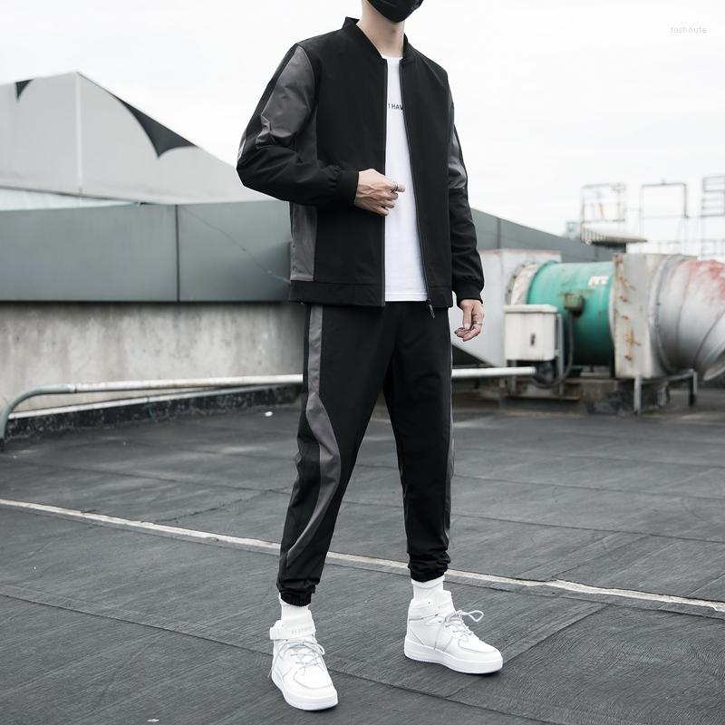 

Men's Tracksuits 2022 Autumn And Winter Men's Jacket Sweatpants Suit Printing Zipper Hoodie Fitness Sportswear Hooded, Black