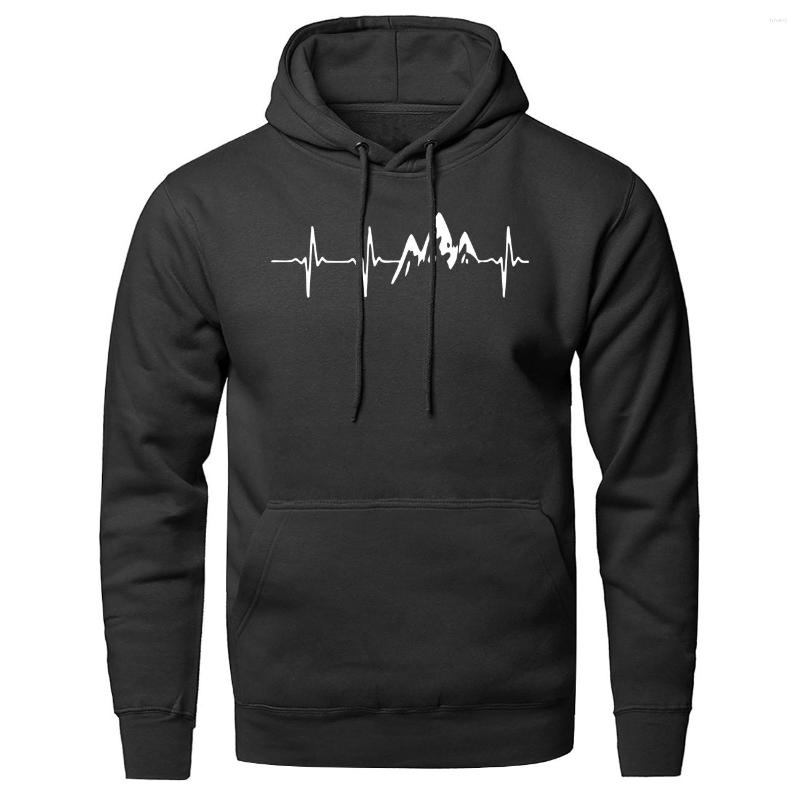 

Men' Hoodies Mountain Heartbeat Printed Men Hip Hop Streetwear Man Jackets Solid Color Hooded 2022 Spring Autumn Trend Sweatshirt Top, Blue 5