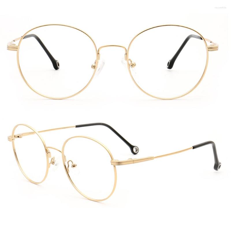 

Sunglasses Frames Round Men Memory Metal Glasses Optical Eyeglasses Women Flexible Bendable Lightweight Gold Spectacles Classic