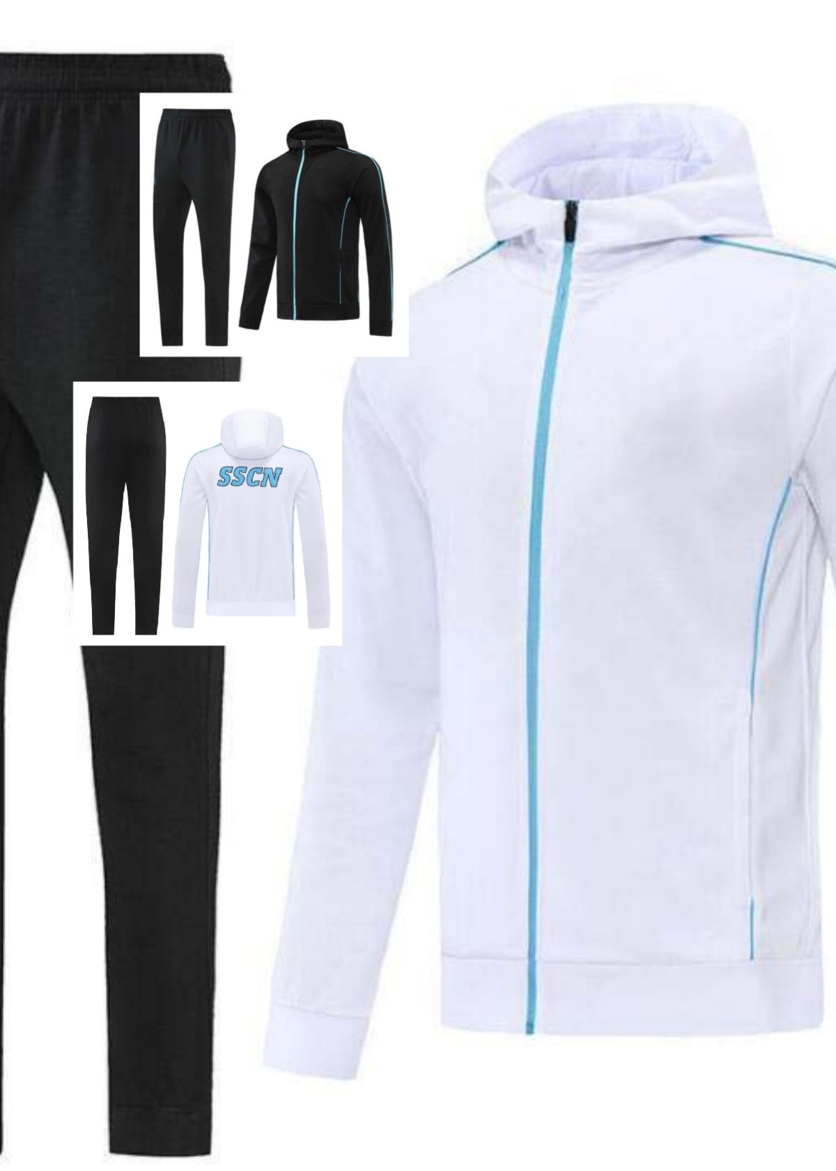 

22 23 AE7 D10S Napoli trackSuit jacket soccer jersey Zielinski 2022/23 SSC Naple long zipper set veste training suit uniform, White