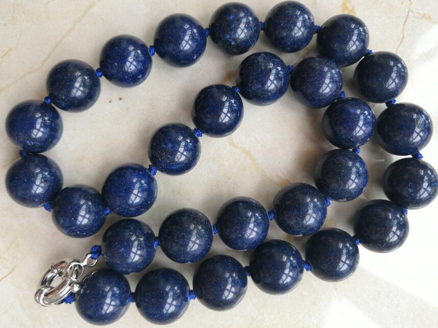 

Chains Beautiful 14MM Blue Lapis Lazuli Round Gems Bead Necklace 18" 36"