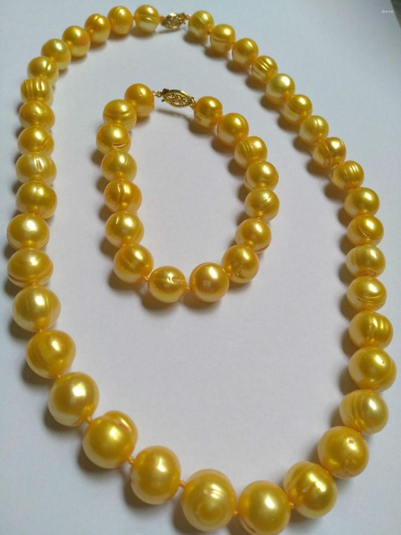 

Choker HUGE 9-10mm Natural South Sea En Pearl Necklace 18" Bracelet 7.5-8"