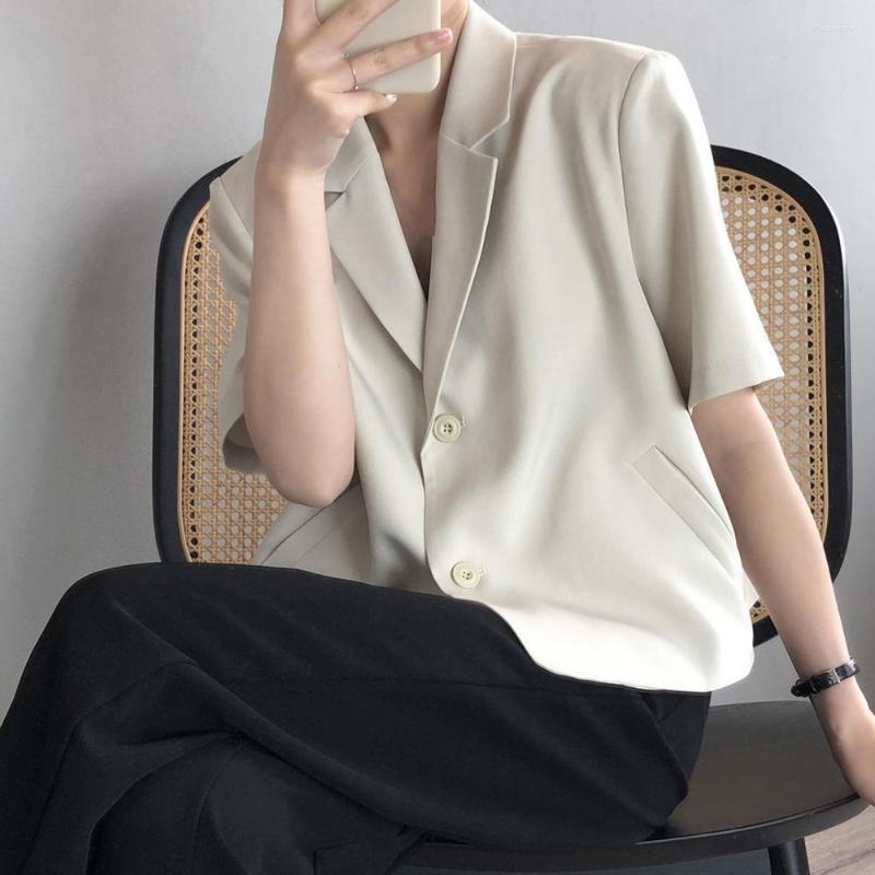 

Women' Suits Stylish Office Jacket Notched Collar Versatile Summer Thin Short Type Suit Women Blazer, Khaki