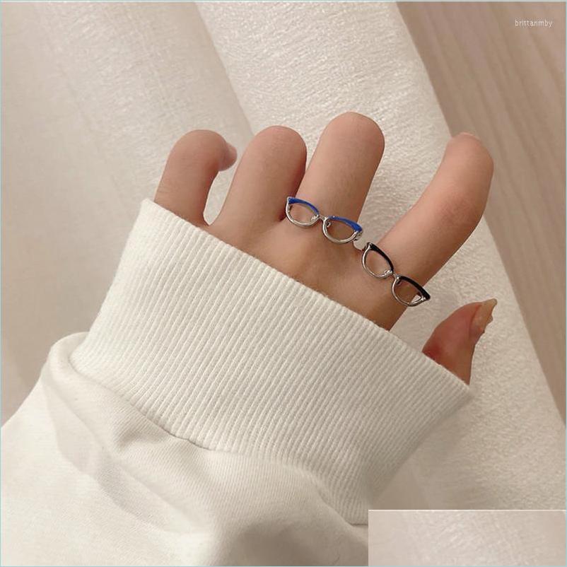 

Cluster Rings Cluster Rings Trendy Cute Glasses Ring Mtiple Minimalist Adjustable Bohemian Finger Jewelry Accessories For Woman Girl Dhifg