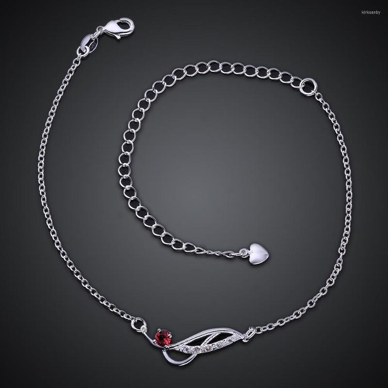 

Anklets Silver Plated Ankle Bracelet Foot Jewelry 4 Colors Crystal Rose Wholesale Fashion Body Leg Chains For Women JL-A036