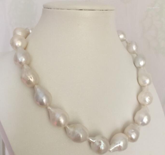 

Chains Gorgeous 14-15mm Baroque White Pearl Necklace 18inch