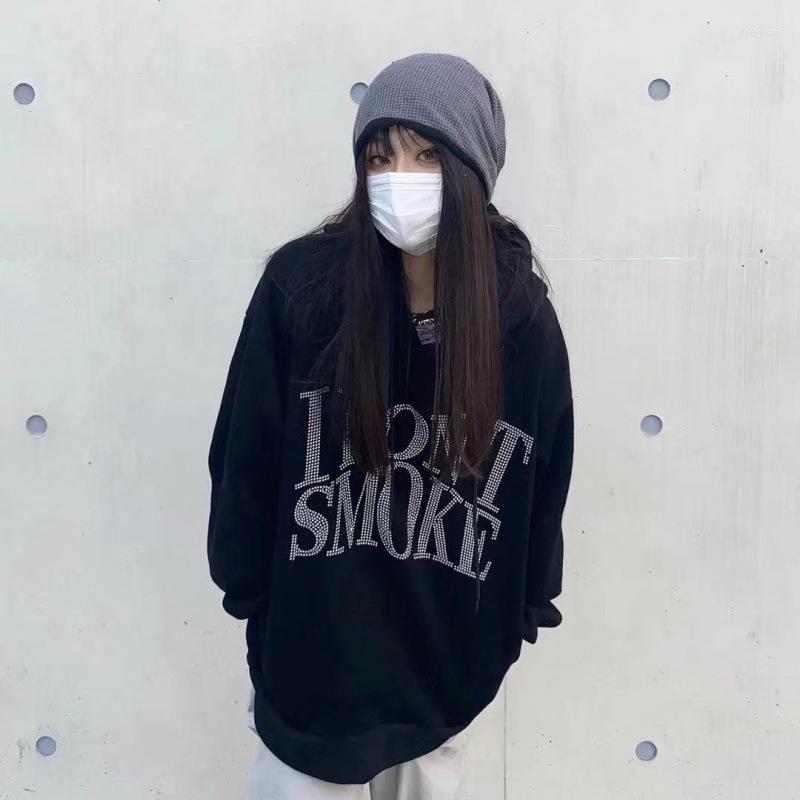 

Women's Hoodies Women Diamond Sweatshirts Ladies Autumn Winter Festivals Classics Comfort Fall Clothing I Don't Smoke Shirts, Black