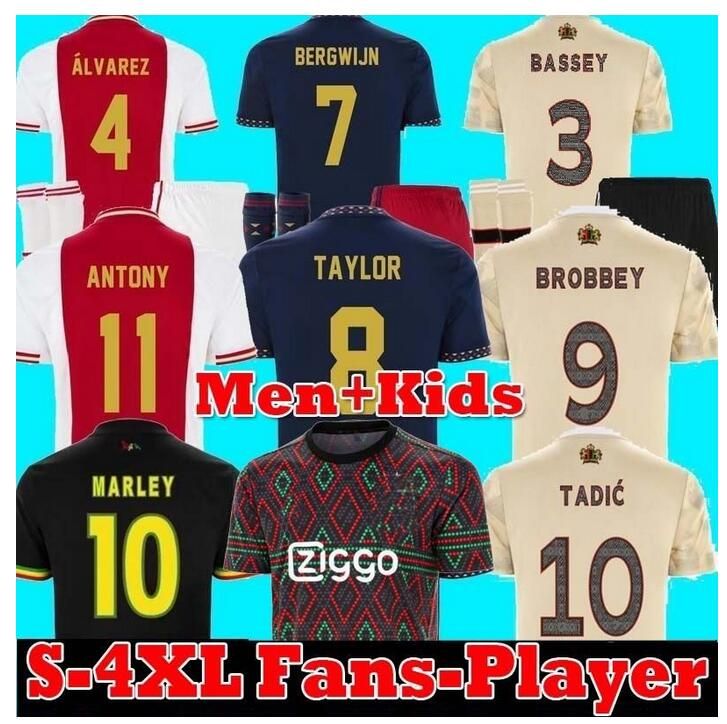 

TADIC 21 22 23 Ajaxs soccer jersey 2022 2023 football shirt home away third ANTONY BLIND HALLER NERES BERGWIJN men kids kit yellow black set uniform player 66, 22/23 home 2