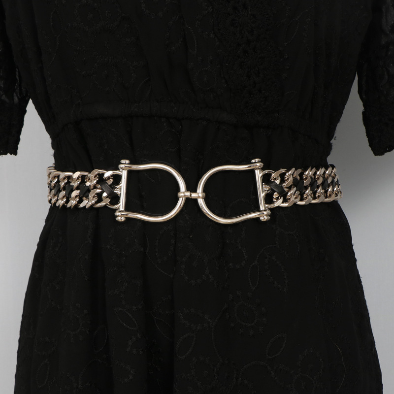 

INS Weave Waist Chain Belts for Women Coat Suit Sweater Dress Skirt Belt, Aspic