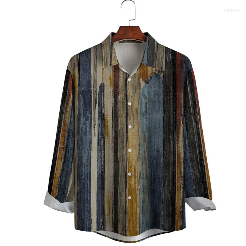 

Men' Casual Shirts Mens Art Collection Abstract Gradient Vintage Wood Grain Pattern Lapel Long Sleeve Print Shirt Top, Sky blue