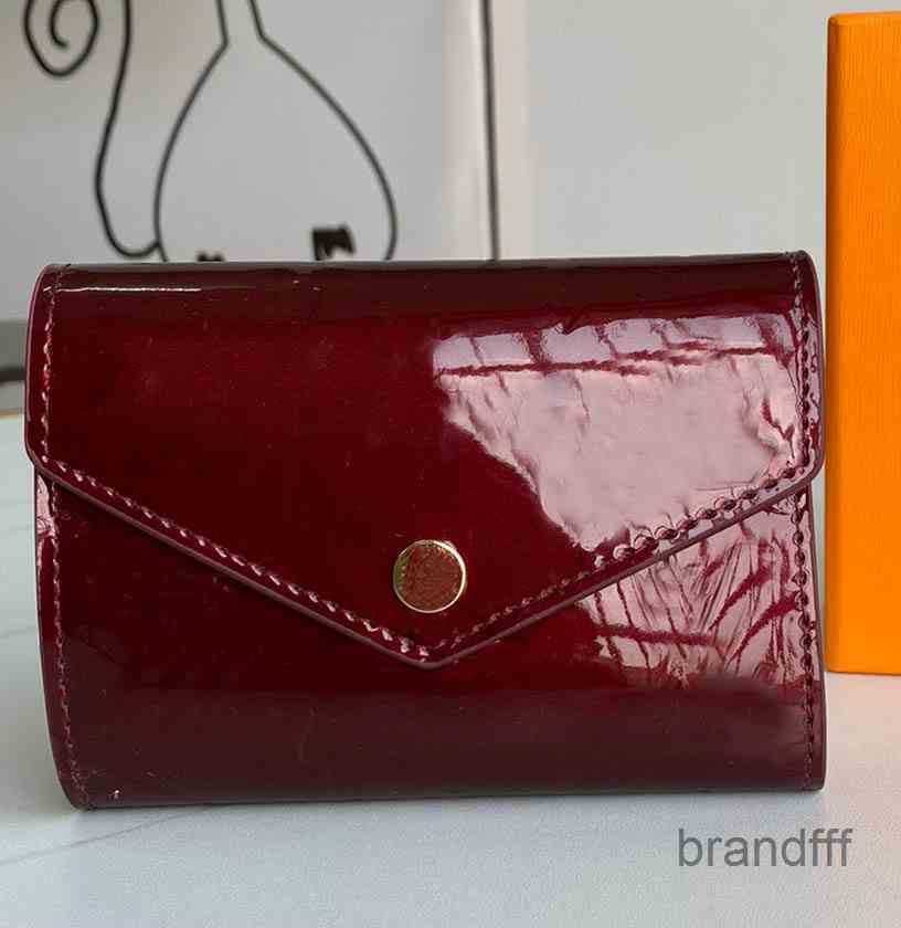 

LuxuryWomen Card Luxury Multicolor Holder Purse Short Wallet Wholesale Coin Designer Pocket Leather Classic Zipper 3 Fold Lining, Red