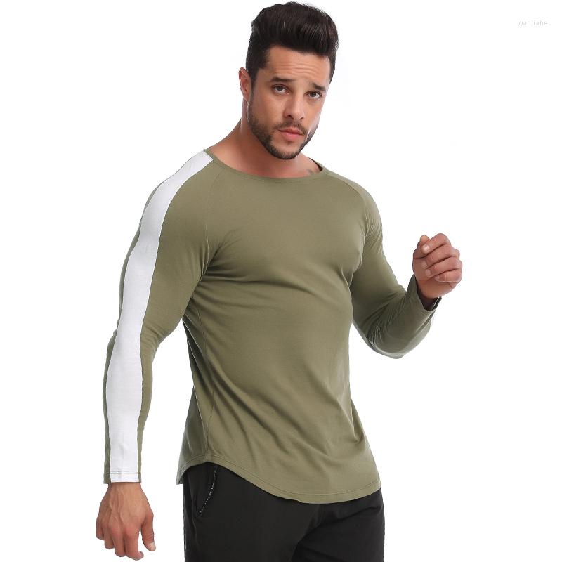 

Men's Polos Long Sleeve Sportswear Men's Large Size Round Neck Fitness Clothes Outdoor Running Cotton T-shirt, Black