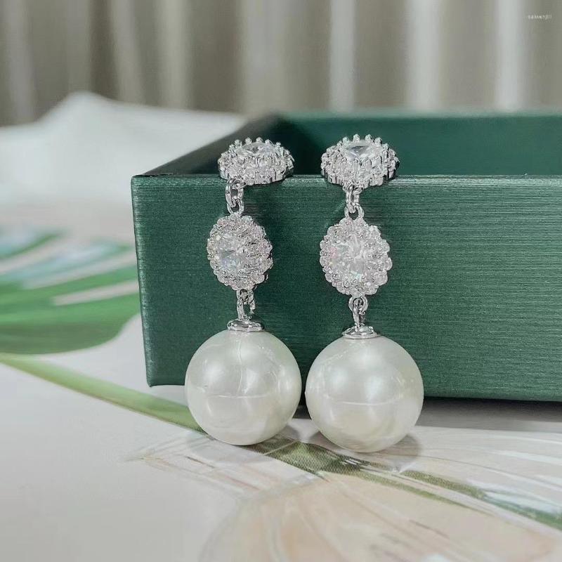 

Dangle Earrings In 2022 Deluxe Premium Pearl Rhinestone Two-Tone Fashion