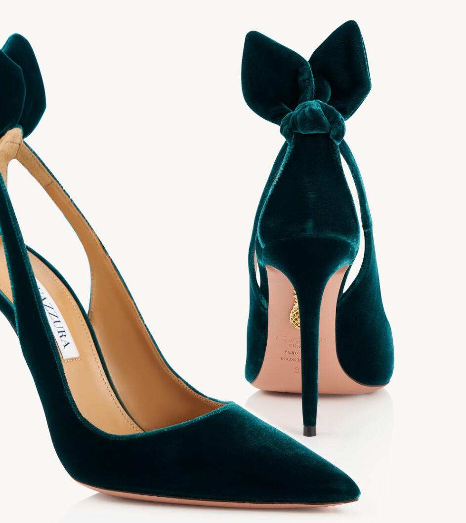 

Elegant Brands Bow Tie Sandals Shes Women Twist High Stiletto Heel Lady Wedding Party Dress Walking AQUAZZUR Gladiator Sandalias With Box EU35-43, 10