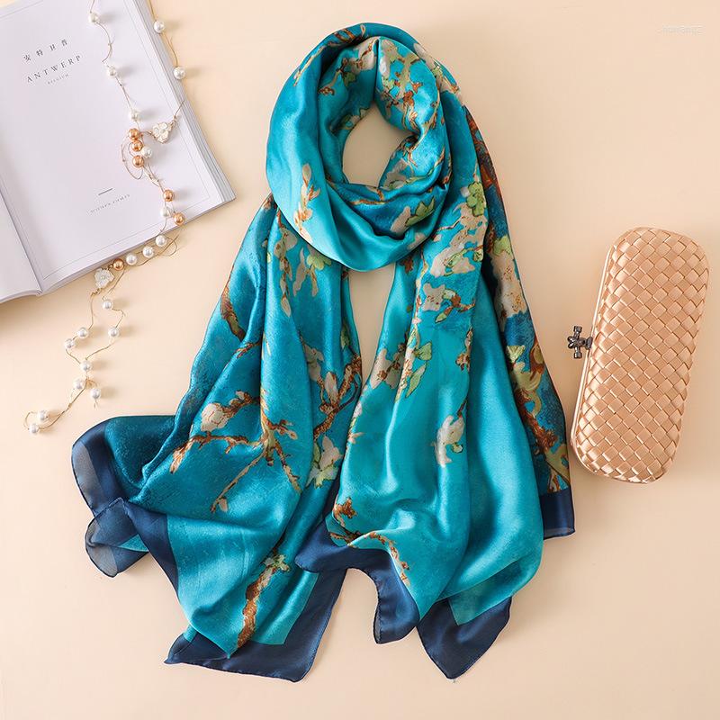 

Scarves Women Silk Scarf Fashion Print Shawl Female Pashmina Stoles Winter Head Wraps Foulard Warm Bufanda Lady Hijab Bandana