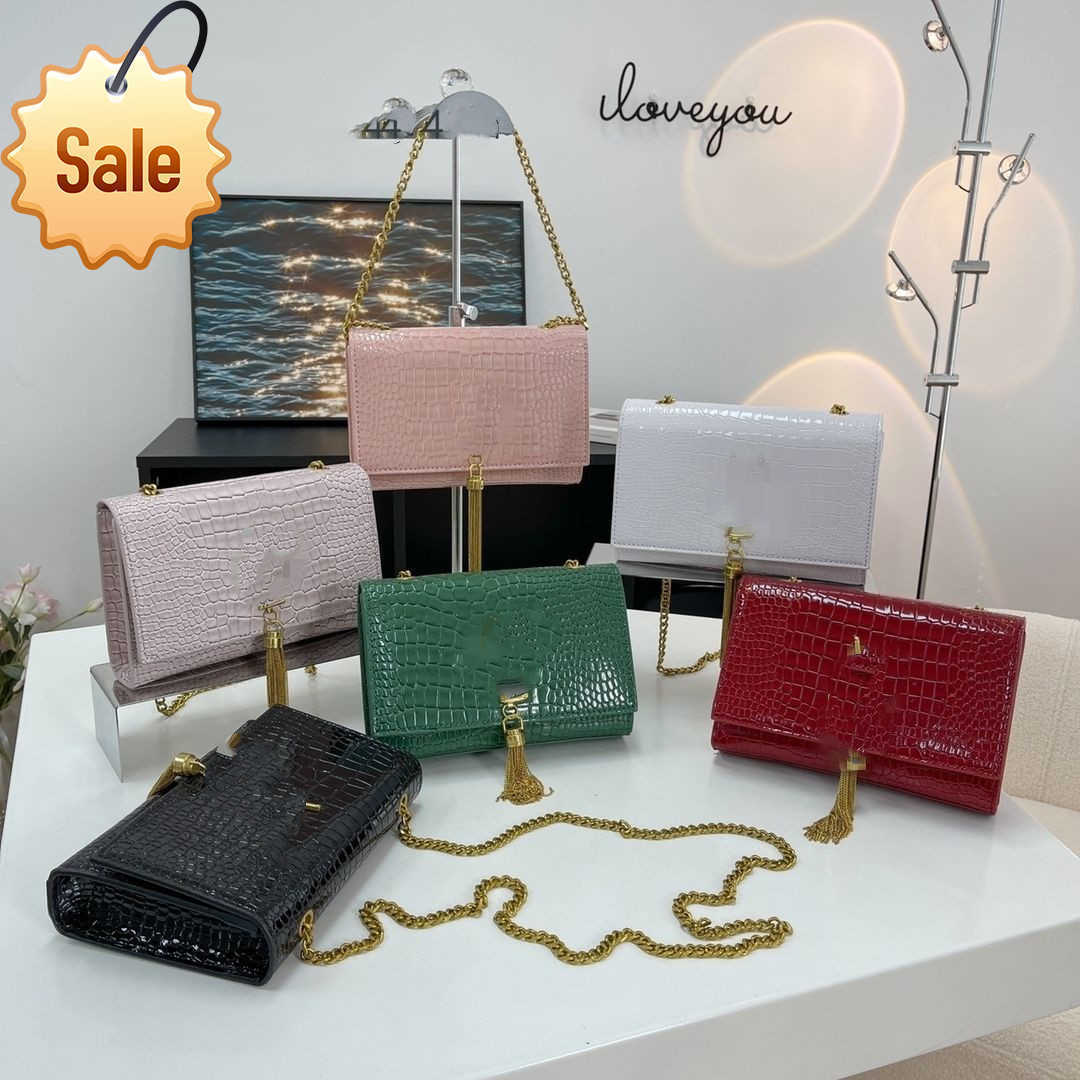

Women's Luxury Designer bags Shoulder Bag Tote New Fashion Small Square Messenger Chain Bags for Women Genuine Leather Handbag with Brand Factory Direct Sales, Red