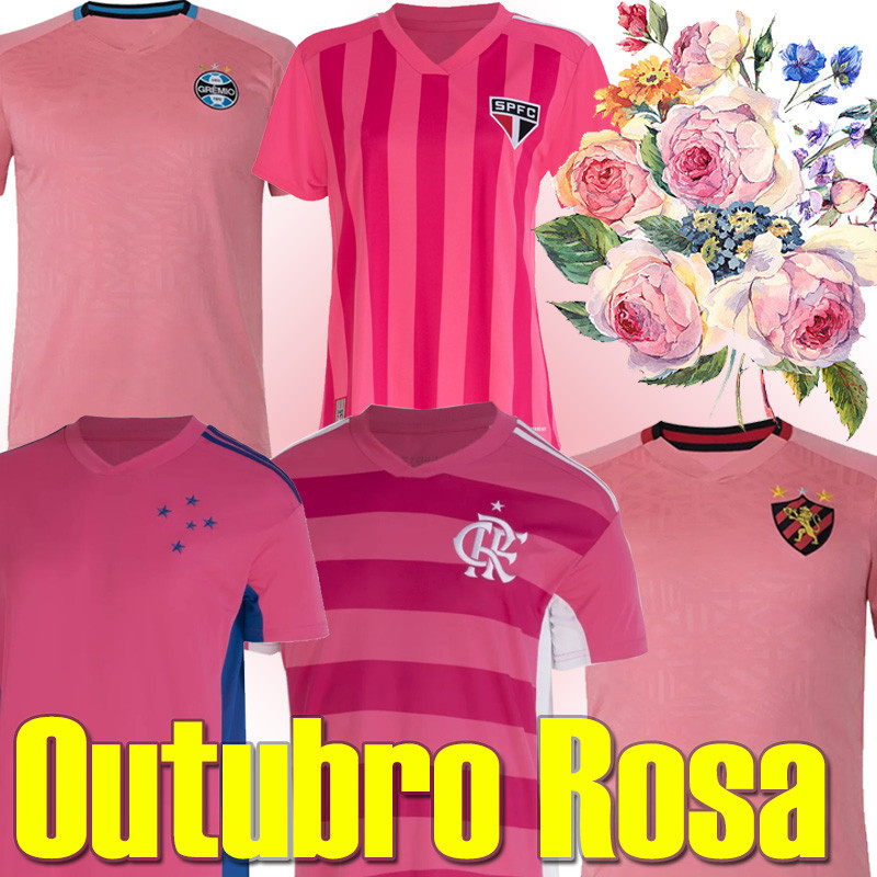 

22 23 Outubro Rosa Pink SOCCER JERSEYS SAO PAULO Cruzeiro Flamengo Recife Gremio SPECIAL 2022 2023 man jersey football shirts set Football uniform Men SIZE -XXL