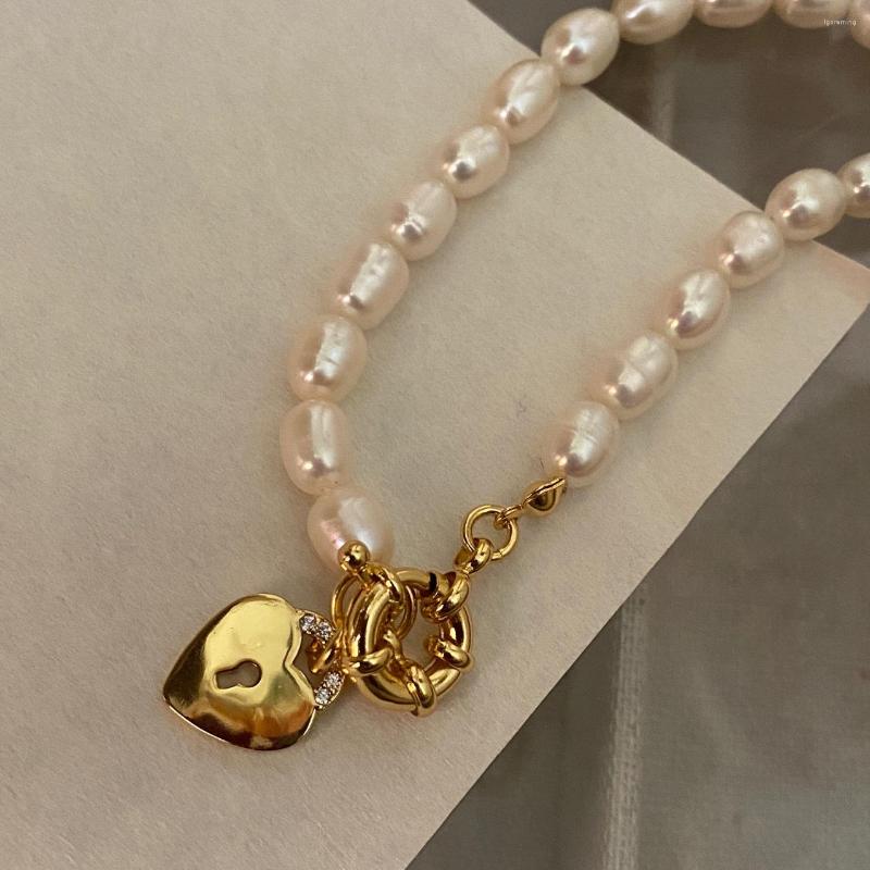 

Charm Bracelets LONDANY Bracelet Natural Freshwater Pearl Female Love Pendant Ins Send Girlfriends