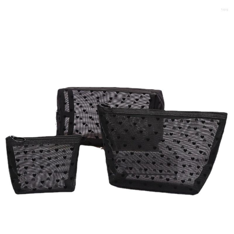 

Cosmetic Bags Travel Mesh Makeup Bag Transparent Zipper Large Capacity Organizer For Women Men Toiletries Contain, 01