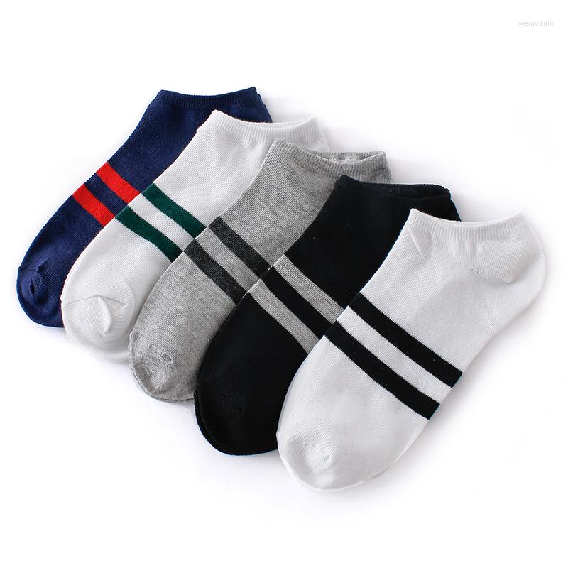 

Men's Socks 10 Pairs/ Lot 5 Color Business Casual Men Summer Boat Double Stripe Short Shallow Mouth Invisible Sock Wholesale Price, Black