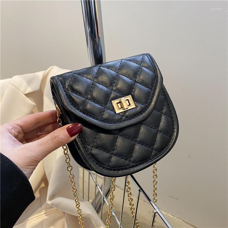 

Evening Bags Spring Rhombus Chain Bag Women's Fashion Solid Color Shoulder Messenger Retro Simple, Black