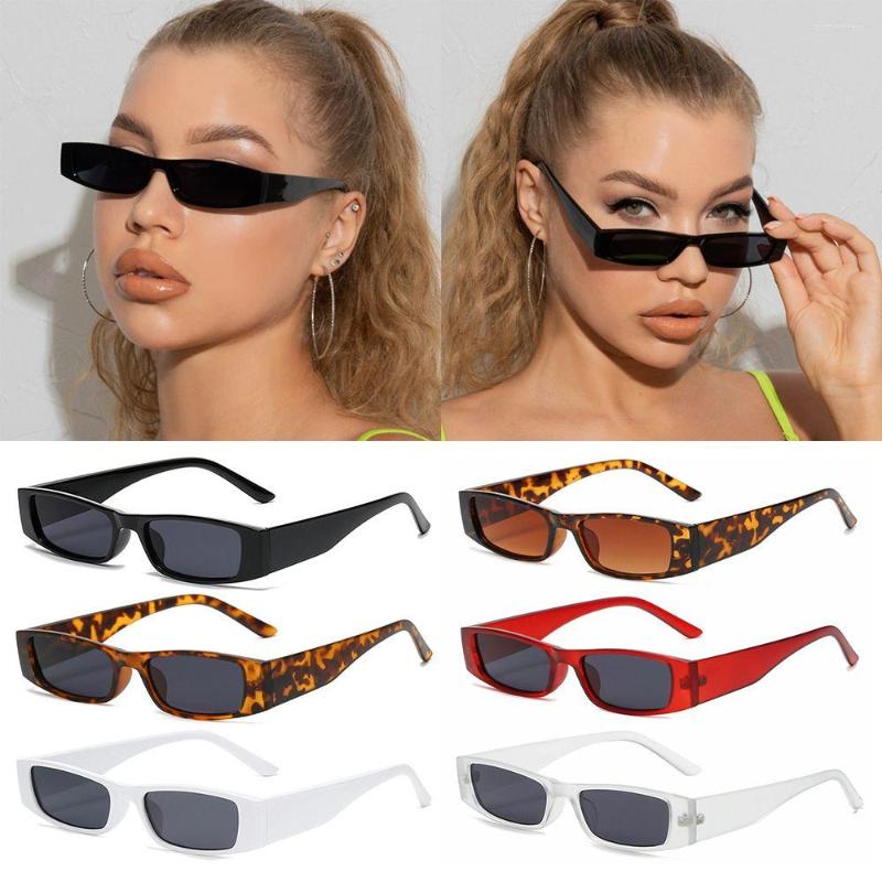 

Sunglasses Small Rectangle Women's Fashion Retro Frame Sun Glasses Vintage Square Narrow Trending Eyewear UV400