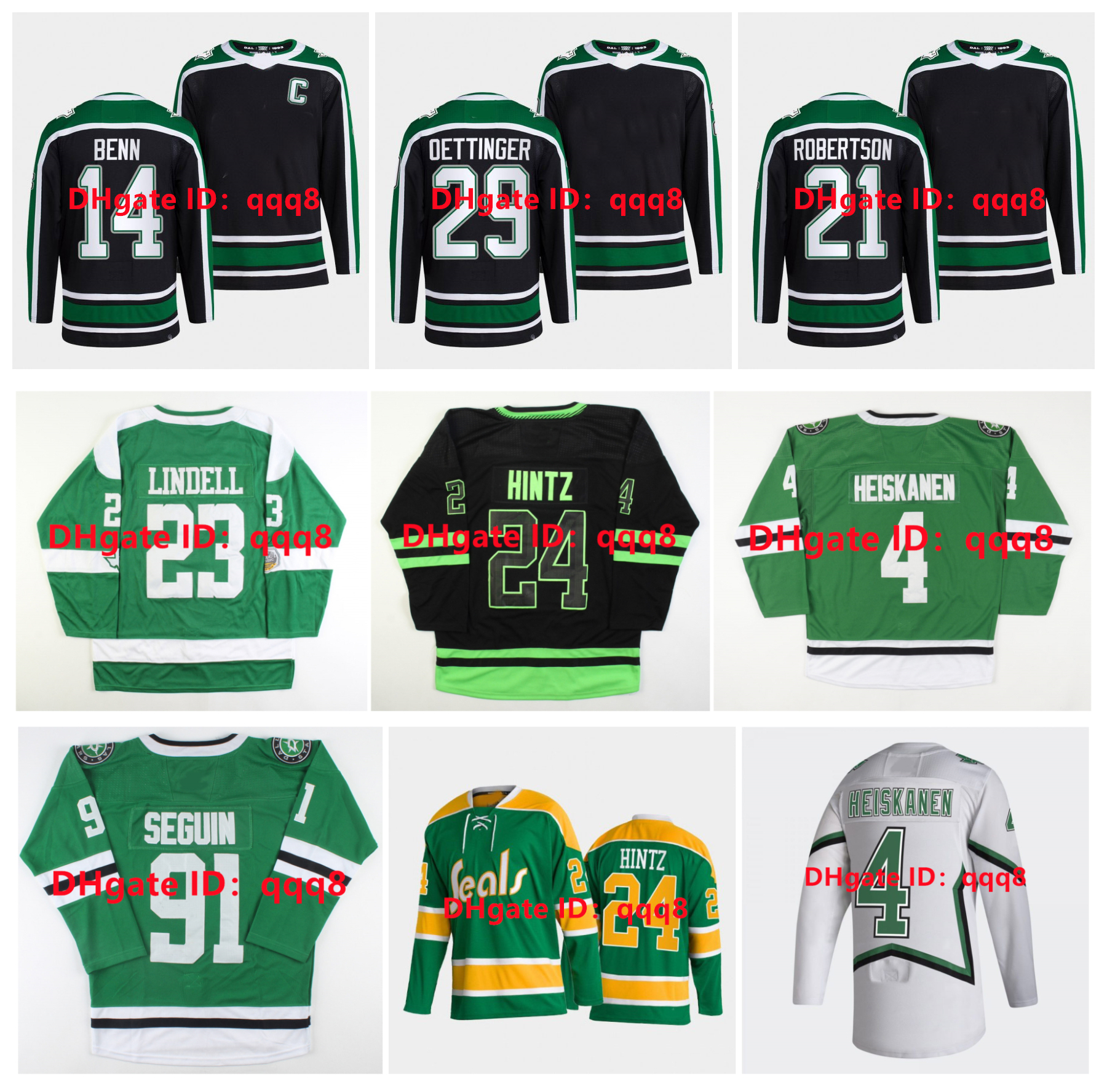 

2022 Reverse Retro Tyler Seguin Dallas Hockey Jersey Stars Jamie Benn Jake Oettinger Miro Heiskanen Jason Robertson Roope Hintz Ryan Suter Denis Gurianov Lindell, Men