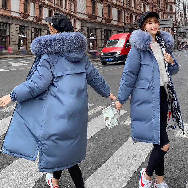 

Women's Trench Coats Women Winter Jacket 2022 X-Long Both Side Wear Parka Coat Thick Double Warm Big Fur Collar Casual Hooded, Black