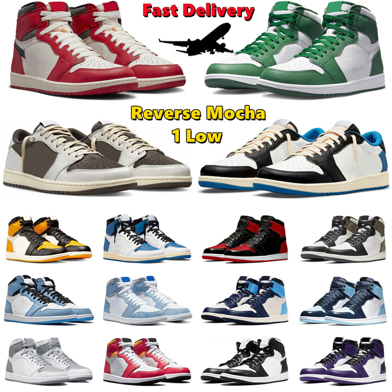 

Hotsale 1 High OG Basketball Shoes Travis Scotts 1 Low Reverse Mocha Taxi Starfish Lost Found Gorge Green Chicago Mens Trainers Sport Sneakers, #12