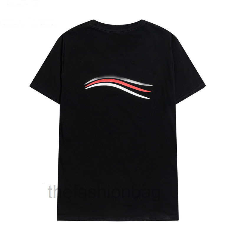 

LuxuryMen Tops Wave Printed T-Shirts Short Sleeve Casual TShirt Round Neck Stylist Tees Men's White Black Streetwear Mens Clothing, Blue