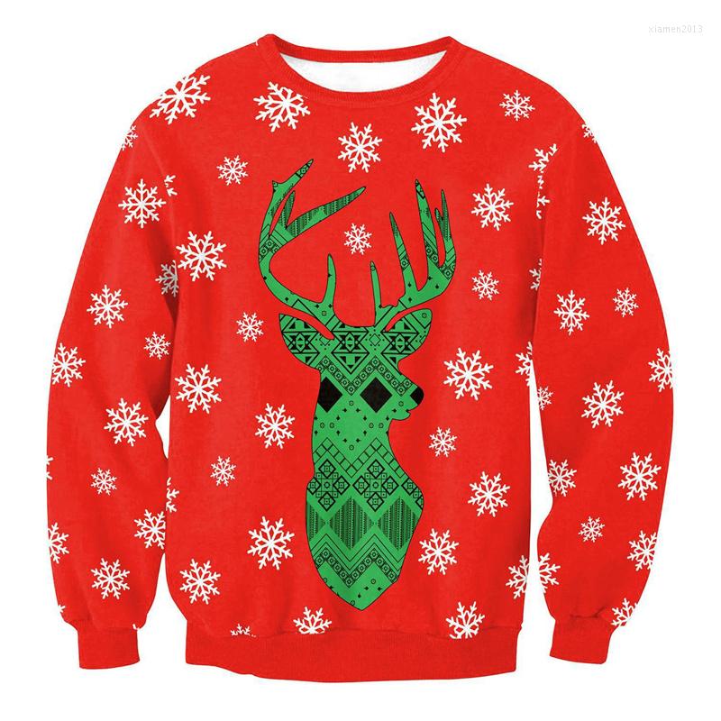 

Men' Hoodies Round Neck Long Sleeve Oversized Male Loose Fashion Tops 2022 Autumn Winter Revel Christmas Fawn Printed Men' Top, Swyl008