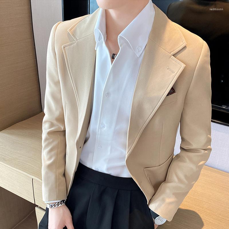 

Men's Suits Men's & Blazers Classic Solid Color For Men Fashion Casual Slim Suit Jacket Business Prom Tuxedo Dress Coat Social Wedding, White