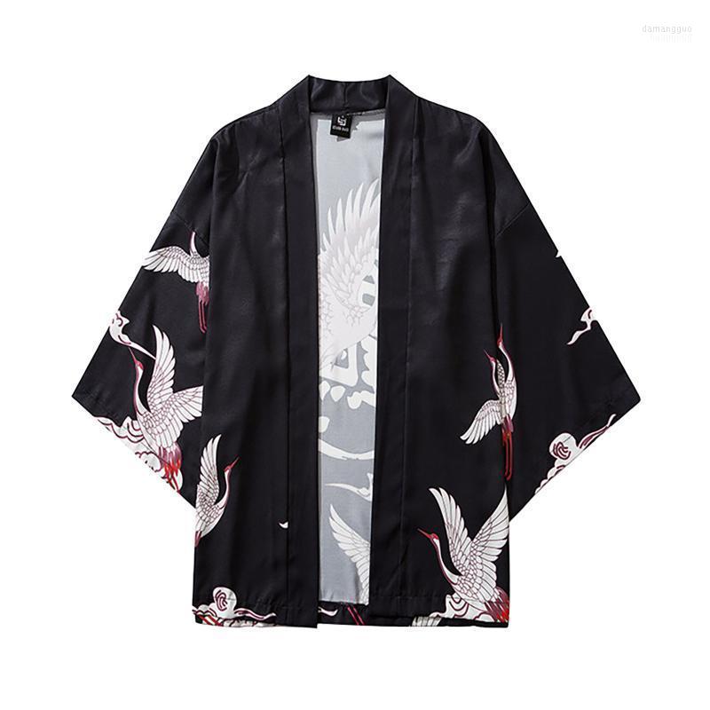 

Men's Casual Shirts Men's Style Harajuku Japanese Fashion Kimono 2022 Multicolor Men And Women Cardigan Blouse Haori Obi Asian Clothes, White b