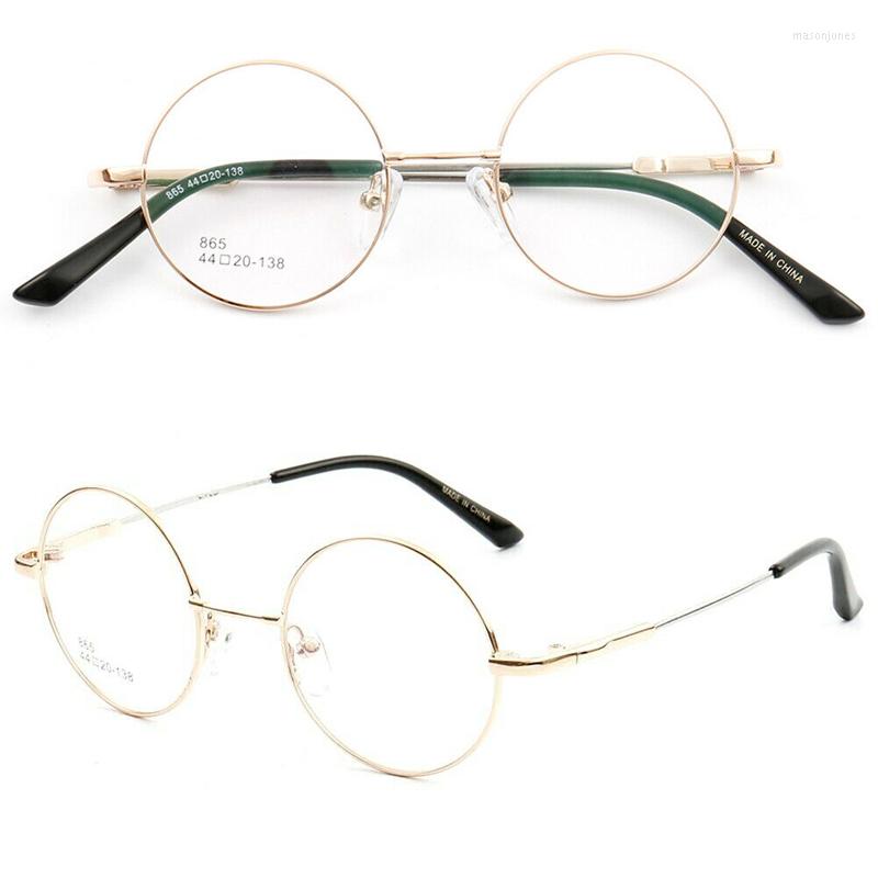 

Sunglasses Frames Retro Women Round Eyeglass For Men Metal Glasses Frame Optical Spectacles Prescription Eyewear Lightweight Flexible Gold