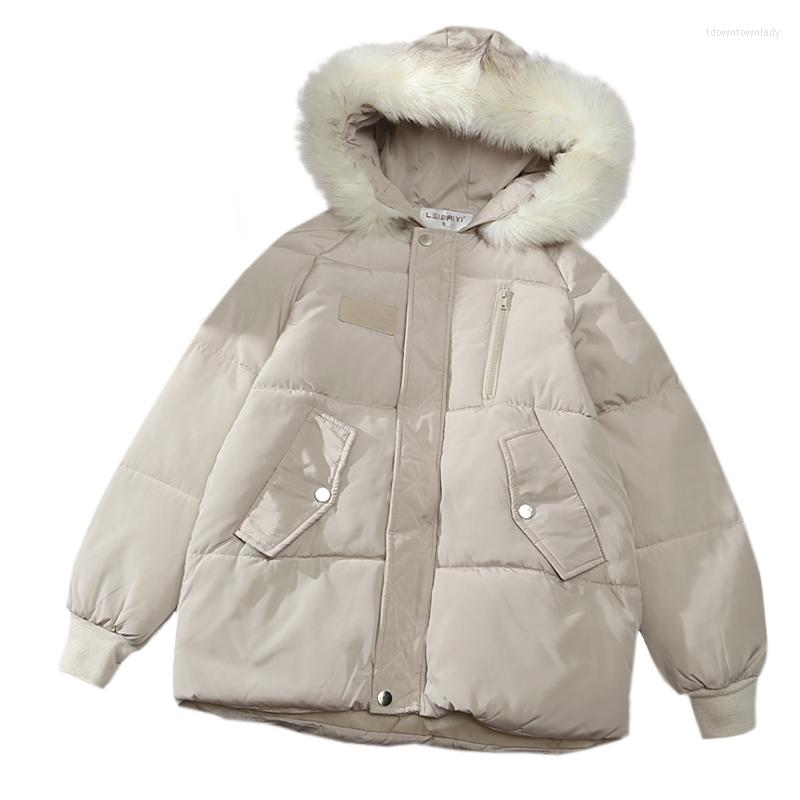 

Women' Trench Coats 2022 Women Down Cotton Jacket Hooded Basic Coat Female Winter Jackets Chaqueta Mujer Short Parka Casual Puffer Outwear, Apricot