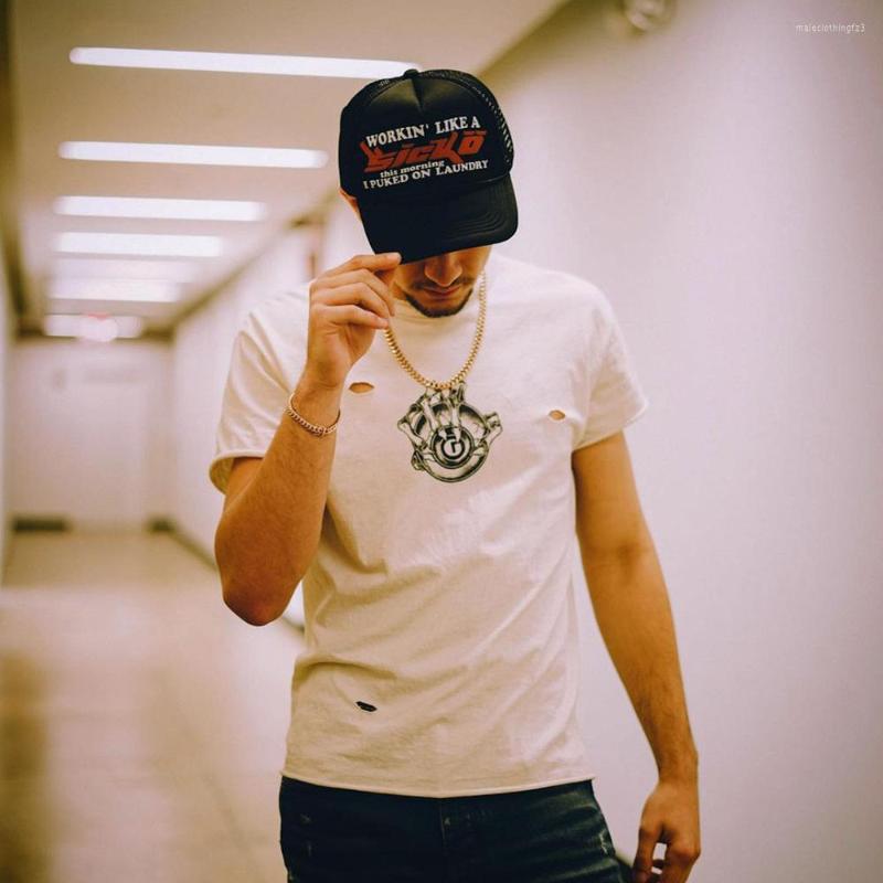 

Men's T Shirts GTDOM Men's Summer 2022 European And Logo Print Round Collar Oversize Short-sleeved T-shirt Black White, Color 3