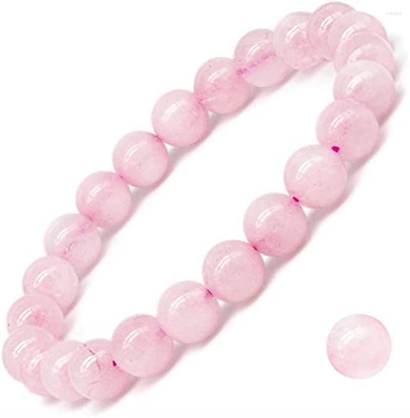 

Strand Natural Gemstone Rose Quartz Bracelet Round Beads Gem Stone Healing Crystals Chakra Bracelets For Women Men Gifts Unisex