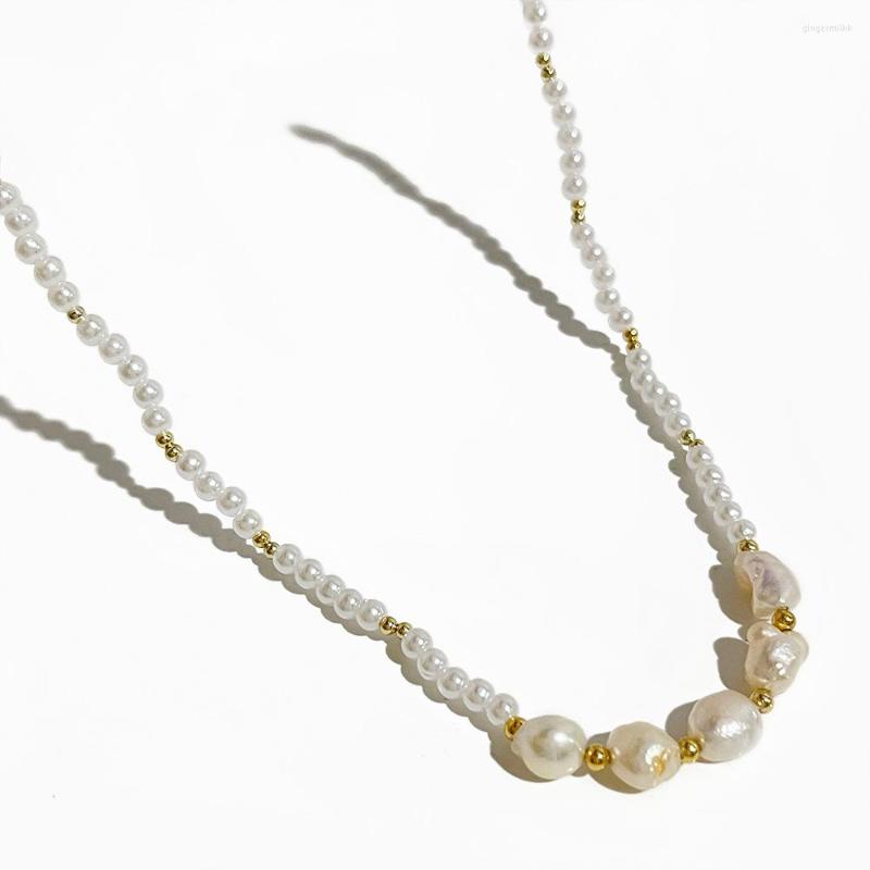 

Choker Minar Elegant Baroque Freshwater Pearl For Women Ladies Golden Beads Strand Pendant Necklace Wedding Jewelry