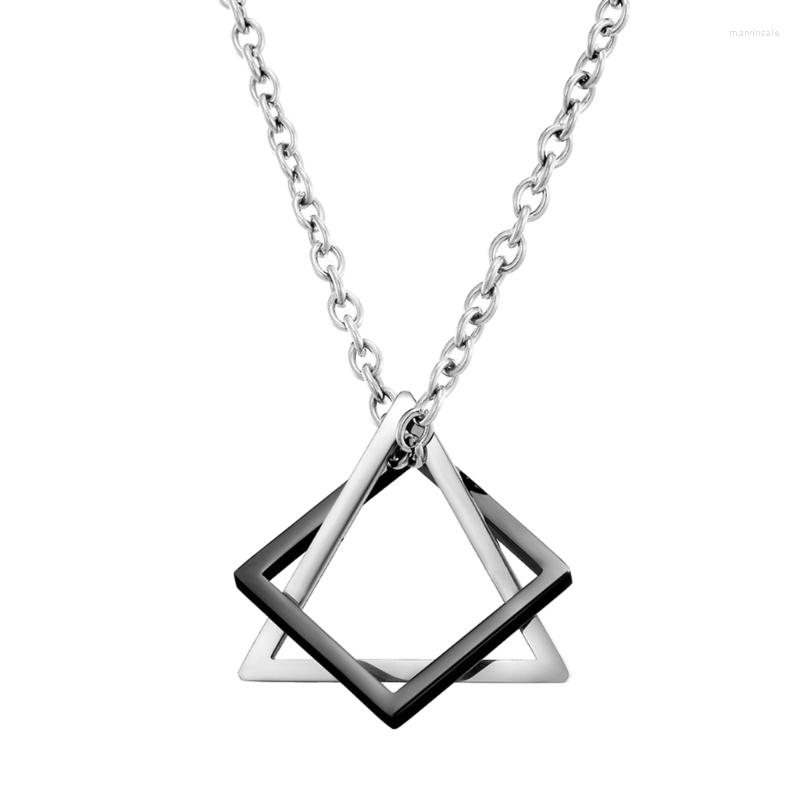 

Chains Geometric Stacking Necklace Square Triangle Male Pendant Hip Hop Fashion Chain Comfortable To Wear 124A