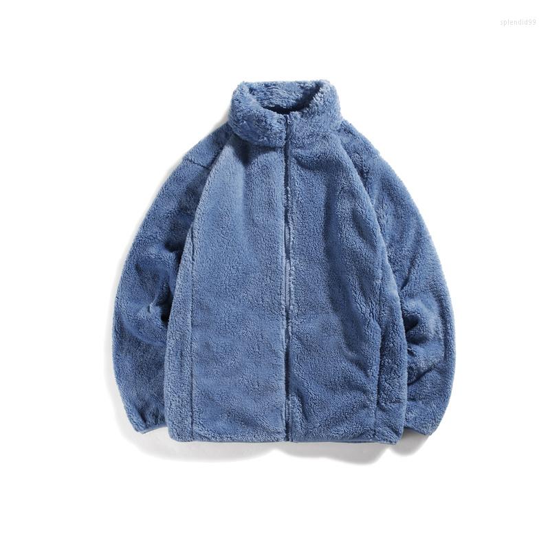 

Men' Jackets Hip Hop Winter Fleece Fluffy Jacket Streetwear Harajuku Fuzzy Zipper Coat Men Autumn Solid Color Lightweight Black, Light green