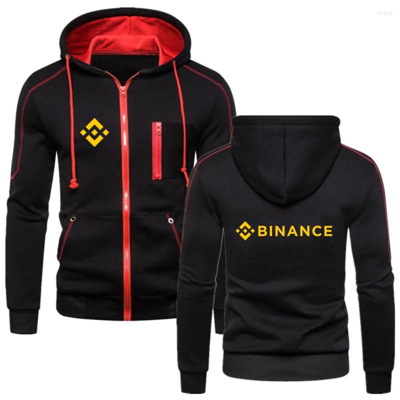 

Men's Hoodies Binance Crypto 2022 Men's Outerwear Sports Zipper Multi-Zip Slim Hooded Jackets Casual Long Sleeve Sweatshirts Tops
