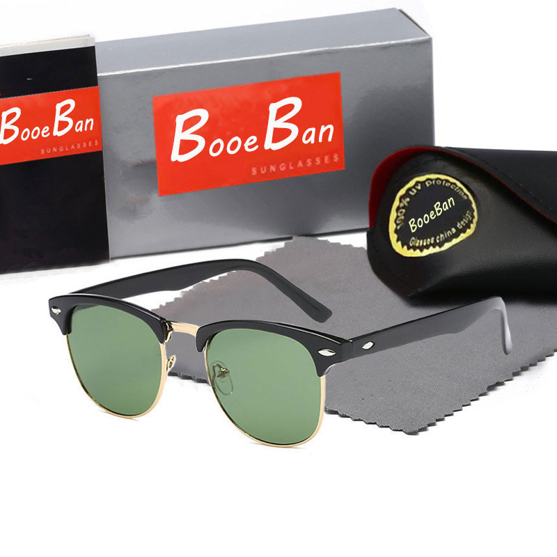 

Top Quality Glass Lens eyeglass Booe Ban Men Classic Brand Retro womens Sunglasses Pilot Luxury Designer Eyewear Half frame Sun Glasses UV Protection spectacles