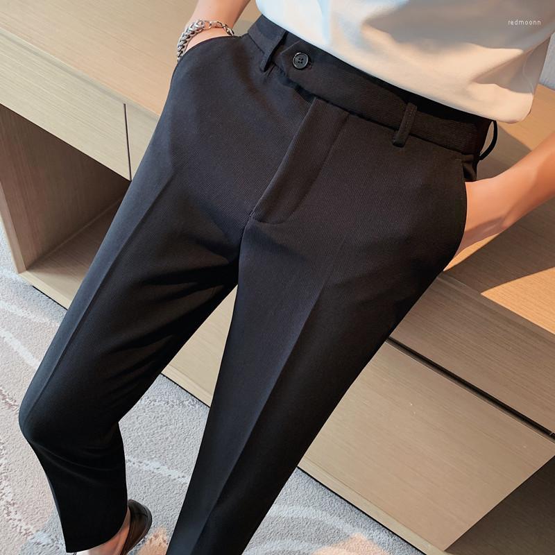 

Men's Suits Men's & Blazers British Style Summer Thin Ankle Length Solid Dress Pants Men Clothing 2022 Slim Fit Casual Business, Black