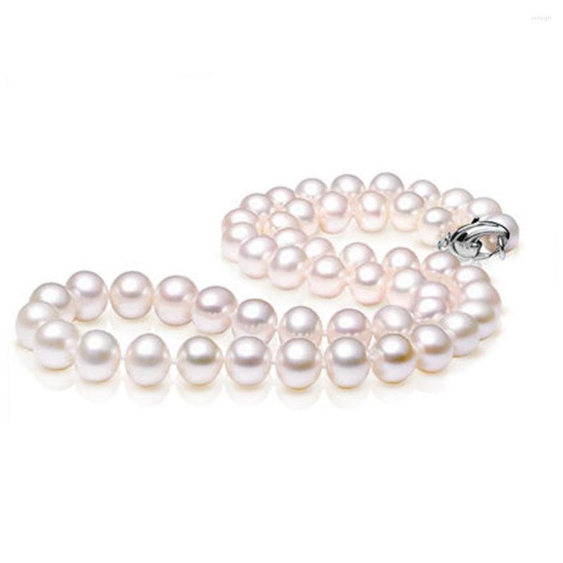

Chains MADALENA SARARA 7.5-8mm Freshwater Pearl Necklace Perfectly Round Radiation Pink Within Natural White Strand 18"