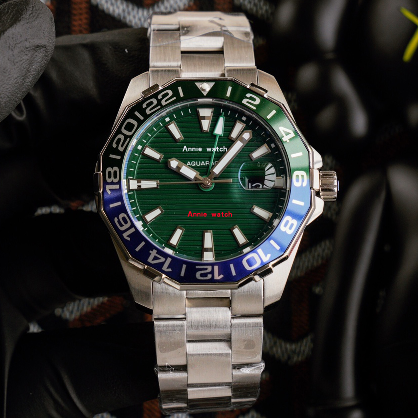 

ANNIE higher quality Luxury classic style automatic mechanical watch 41mm Motorsport Pepsi Cola color bezel Watch montre de luxe men's gift TSTA 470, Black