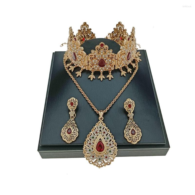 

Necklace Earrings Set Algerian Wedding Gifts Head Chains For Women Fashion Accessories, Picture shown